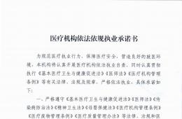 醫(yī)療機(jī)構(gòu)依法依規(guī)執(zhí)業(yè)承諾書